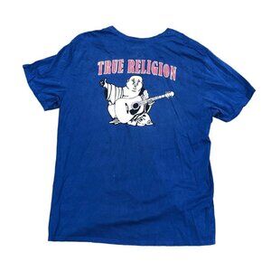 Vintage True Religion Shirt BUDHA LOGO CREW Blue XXXL